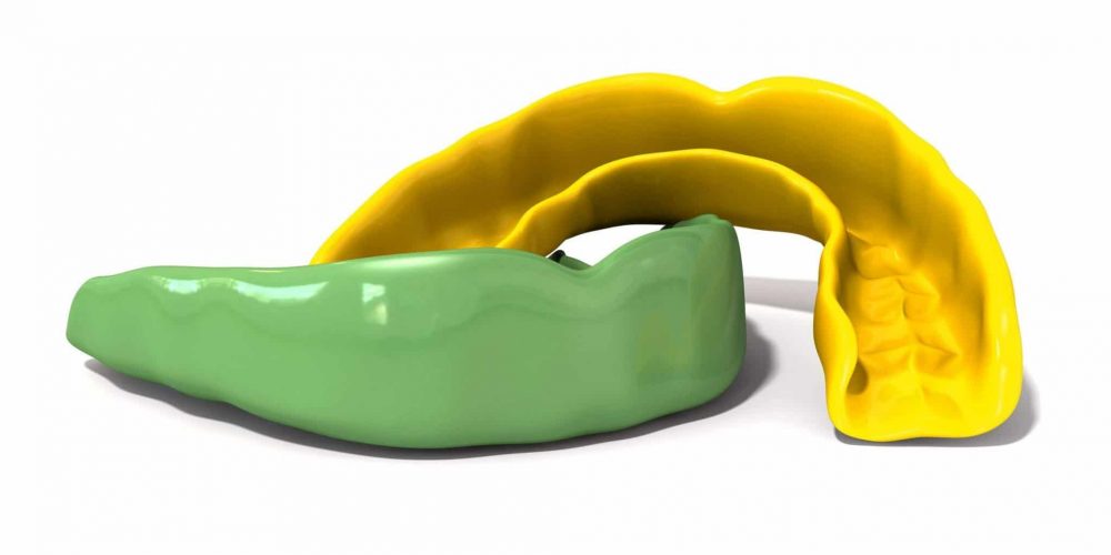 Green and yellow custom sports guards